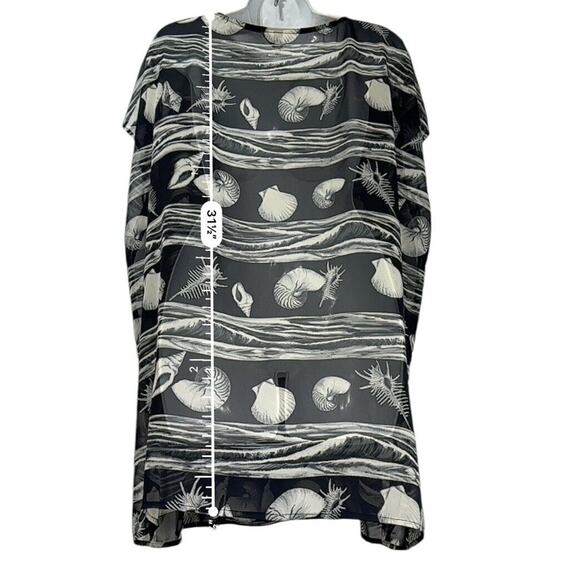 collezioni seashell sheer open front button blouse - Picture 5 of 7